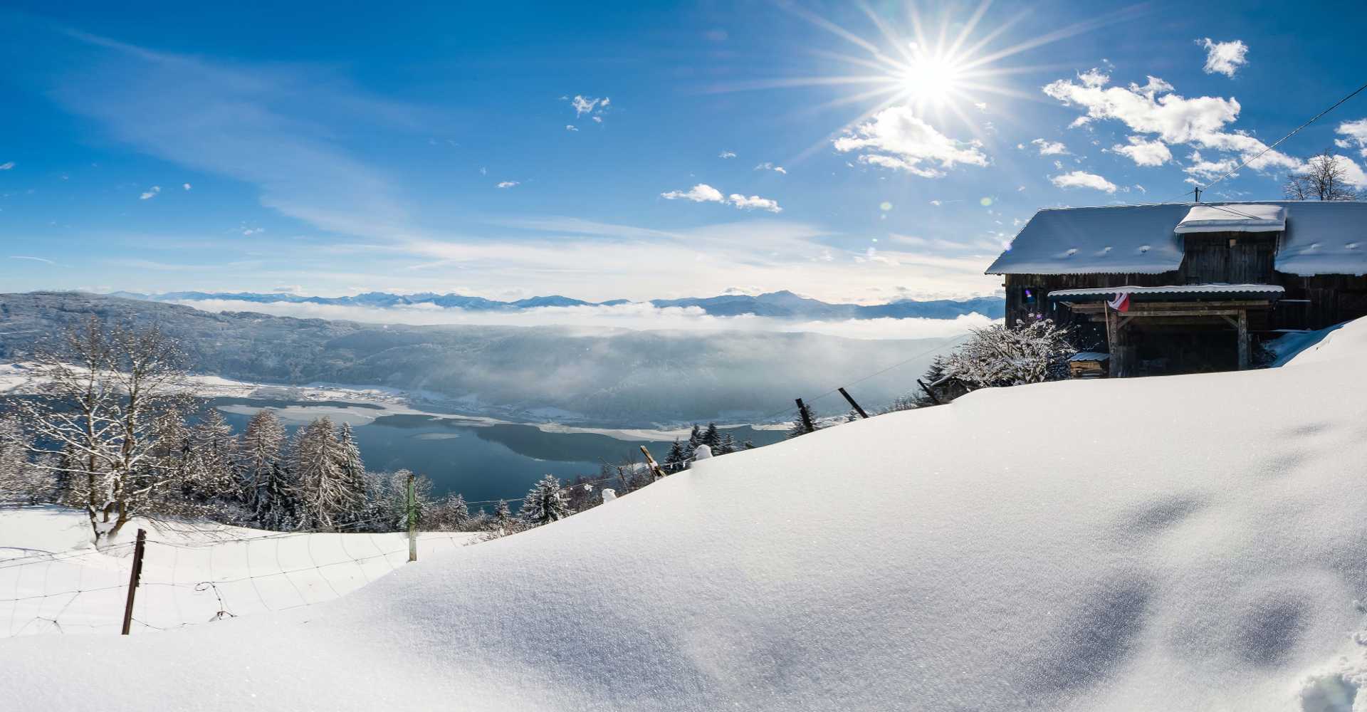 Die Gerlitzen Alpe im Winter.